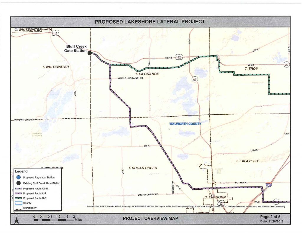 We Energies Map for revised natural gas pipeline Dec 5th